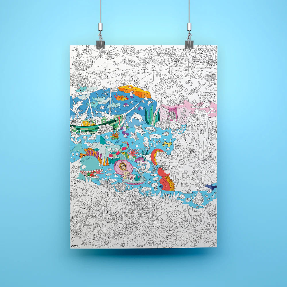 Ocean Póster Gigante para Colorear by Omy